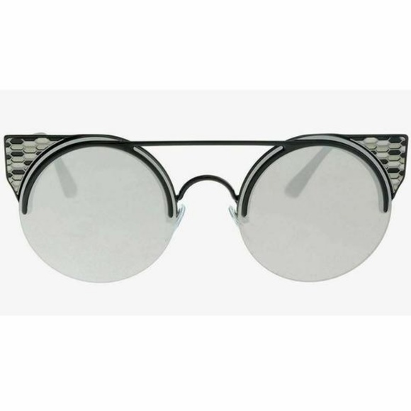 SOLD!!! Bvlgari Round Sunglasses Grey Silver Mirrored Lens - Picture 3 of 7